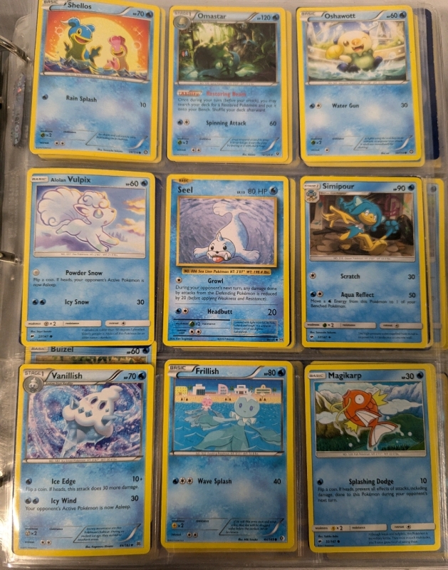 300+ Pokemon Trading Cards with Binder. Commons to Rares. Holographics Included.