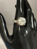 925 Sterling Silver Large CZ Statement Ring Size 9 - 4