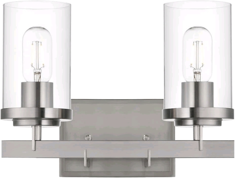 New BONLICHT Modern Industrial 2-Light Vanity Wall Sconce | #3950bl-2W-SN | 14" x 9.2" Tall