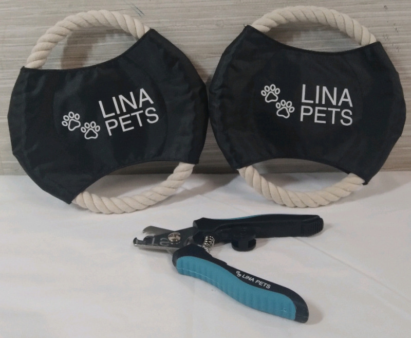 LinaPet 2 Rope Disc Toy 7.5" and Clippers