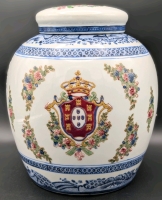 Vintage Oriental Accent China Decorative Porcelain Ginger Jars w Lid | 8.15" Tall