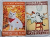 2 New Cat Themed Tin Signs. "Make Cats Pretty" and " Wonderful Time of Year". 8" by 12"