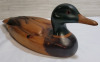 Hand Carved Decoy Mallard Signed by Canadian Artist Liza Chiu . Measures 15.5" long - 2