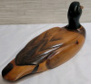 Hand Carved Decoy Mallard Signed by Canadian Artist Liza Chiu . Measures 15.5" long - 3