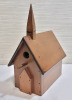 Hand Made Pine Wooden Church Bird House . Measures 6"×12.5"×11" - 2