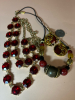 Double Cab Rhinestone Necklace Rich Bead Necklace Enamel Pierced Earrings - 5