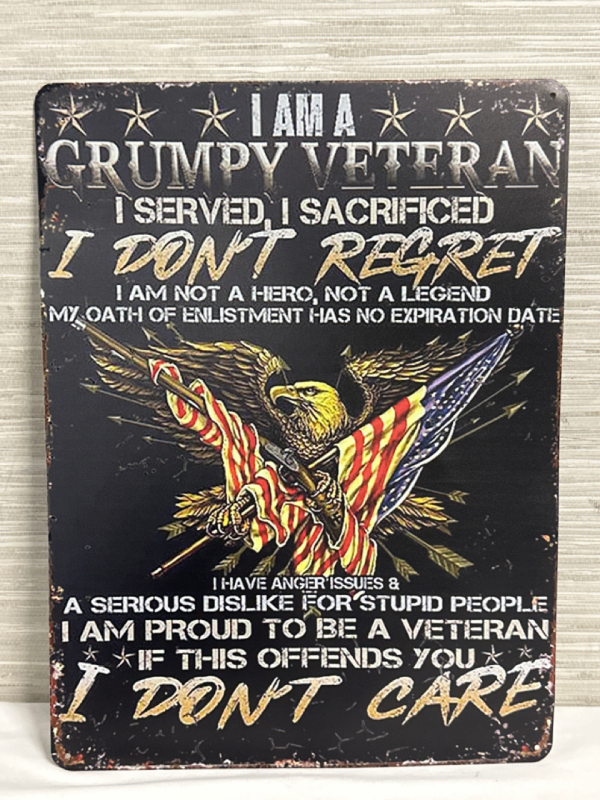 Proud To Be a Veteran Metal Sign 16” x 11”