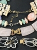 Pretty in Pastels & Black + White Chunky Retro Statement Necklaces & Bracelet | Necklaces 16" - 35" Long - 9