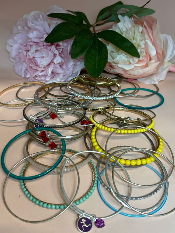 Mega Bangles Various Metals + Colours Unsorted