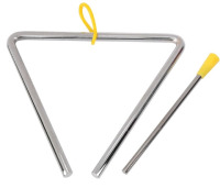 New | High Grade Musical Steel Percussion Instrument/ Triangle with Yellow Hanger | 6" Tall