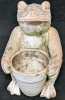 Weathered Outdoor Terracotta Frog Holding Flower Pot | 9.75" Tall - 2