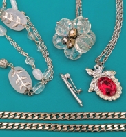 Vintage to Modern Jewelry: Signed Avon Necklace, Dainty Brooch, Necklaces +