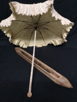 Large Vintage Weaving Shuttle & Parasol 28" Long