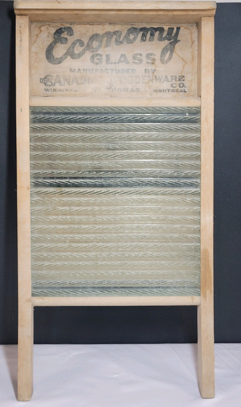 Economy Glass Canadian Woodenware Textured Glass Washboard . Measures 12"×24"