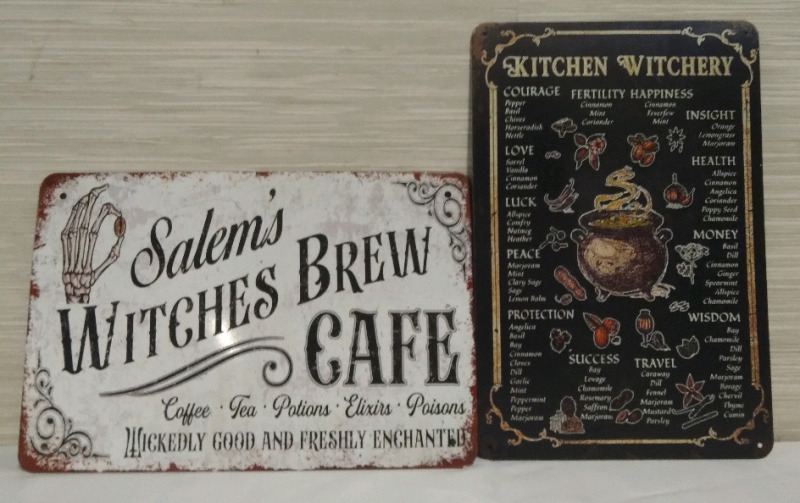 2 New 12x8" Halloween Metal Tin Sign