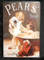 New "Pears' Soap" Metal Sign - 12" X 8"