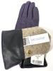 New Ladies Size Medium | Danier Wool-Lined Leather Gloves | Colour Grape / Black - 3