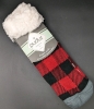 New Pudus Lifestyle Co Red Plaid Slipper Socks w Grippy Spots on Bottoms | One Size Fits Most - 2