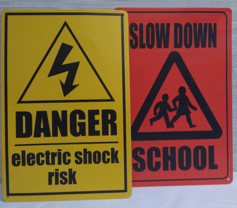 2 New 12x8" Warning Metal Tin Signs