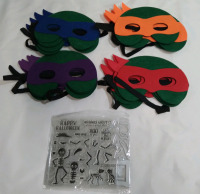 16 New Ninja Turtles Masks & Skeleton Decorations