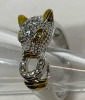 Leopard Head Pave Clear Rhinestone Ring - 5