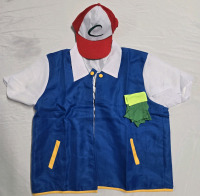 New | Unisex Size: 3XL | Anime Pok&eacute;mon Trainer Halloween Costume | Includes; Shirt, Hat & Gloves