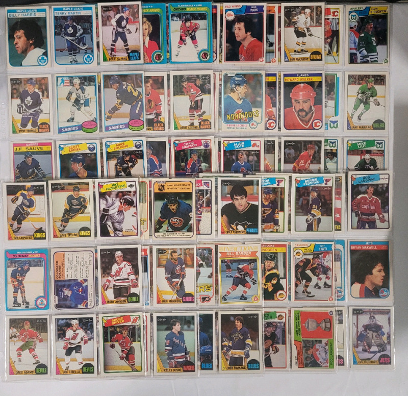 1979 - 1988 O Pee Chee NHL Hockey Trading Card Singles , 90 Cards , No Doubles