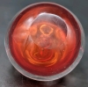 Art Glass Clear over Encased Red Apple Paperweight | 3.25" Tall - 3