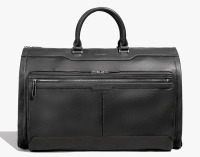 Hook & Albert Mens / Womens Black Leather Garment Weekender Travel Bag - New