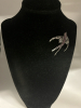 Lovely Rhinestone Aurora Borealis Swallow Brooch - 2