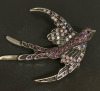 Lovely Rhinestone Aurora Borealis Swallow Brooch - 3