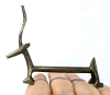 Wood Giraffe Salad Servers (11.75" Tall ea) & Adorable Solid Brass Antelope Knife Rest (3" Long x 2.5" Tall) - 3