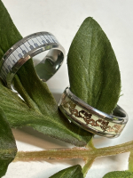 Two Wide Band Rings Size 10 Dragons & Piano Keys