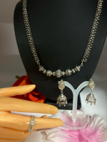 Sterling Sterling Necklace Ring Jhumka Style Bell Earrings