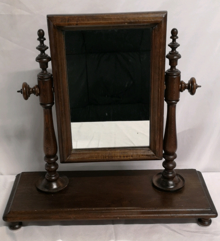 Wooden Dresser Top Swing Mirror 20" Long, 7.5" Wide & 19.5" Tall