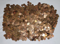 7.8lbs+ Canadian & United States Penny Lot . Majority Canadian Pennies