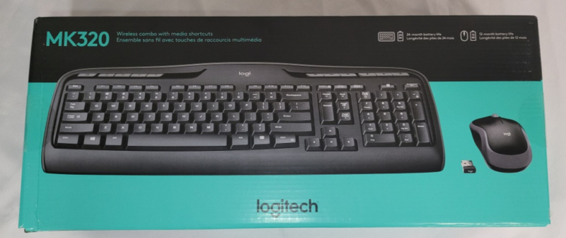 As NEW , - Logitech Wireless Keyboard & Mouse Combo with Media Shortcuts , Model #MK320