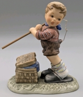 Vintage 1999 Goebel Hummel Thailand "Fishing for Trouble" Figure #BH118 | 4.25" Tall