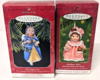 2 Vintage (1998, 2001) Hallmark Keepsake Ornaments | Iris Angel & Mistletoe Miss