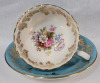 Aynsley Turquoise & White w/Gold Trim Cup & Saucer . Both Ring True , No chips or cracks - 3