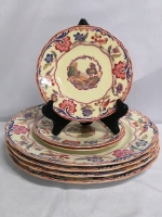 7 Vintage Spode Gobelin Pattern Plates -AS IS