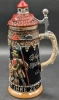 West Germany House of Goebel Octoberfest/Castle Themed 1/2 Litre Stoneware Beer Stein w Stoneware Lid & Pewter Hinge | 9.25" Tall - 4