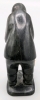 Signed ISA OOMAYOUALOOK (1915-76) Port Harrison / Inukjak | Carved Soapstone Fisherman over Fishing Hole | 5" Tall - 5