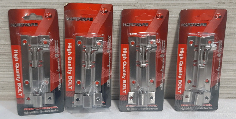 4 New 3" Sliding Door Bolt Locks