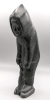 Signed 1976 ISA OOMAYOUALOOK (1915-76) Port Harrison / Inukjak | Carved Soapstone Fisherman Holding Fish | 9.75" Tall