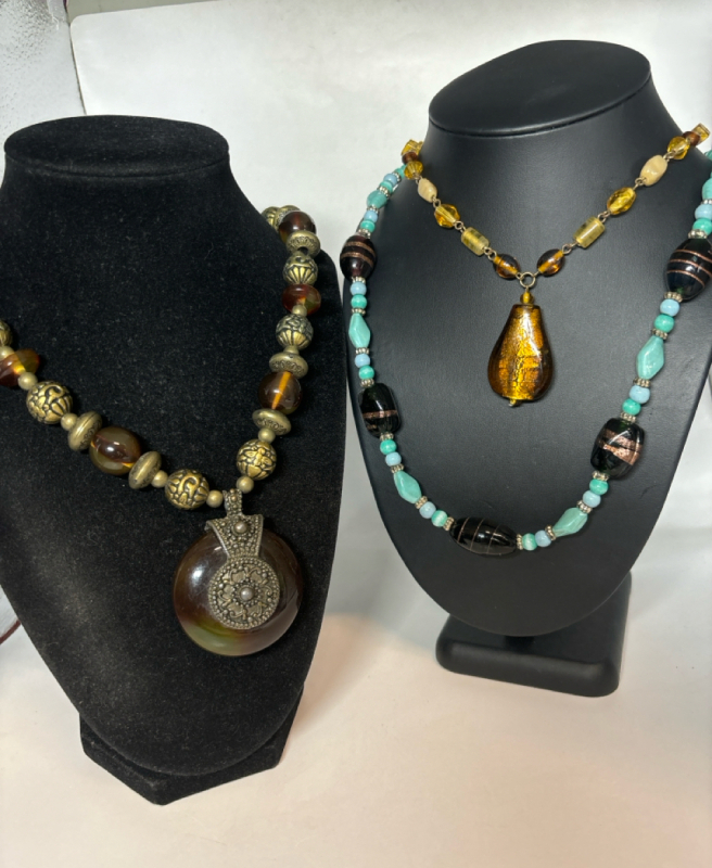Three Fabulous Art Glass Necklaces