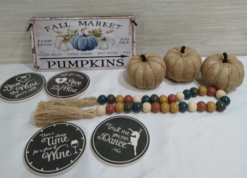 New Fall Decorations And 4 Ceramic Coasters