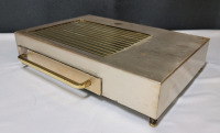 MCM Brass Nickel Roll-Top Music Cigarette Box . Measures 7"&times;5" . Music box mechanics not working , over wound