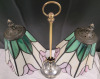 Double Light Desk Lamp with Bell Shape Acrylic Shades . Measures 22" tall & 16" wide . Tested Working - 5