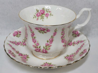 Royal Albert " Pink Brocade " Cup & Saucer . Both Ring True , No chips or cracks